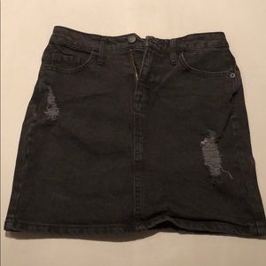 Black denim skirt